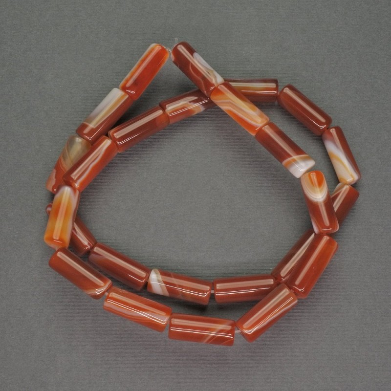 Cylindrical Sardonyx beads, diameter 6×15 mm, length 39 cm