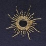 Sun Brooch with White Crystals, Gold-Toned Metal 48mm+