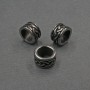 Bead finding insert, silver-colored metal, 9×5 mm with approx. 6 mm hole