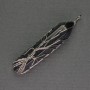 Aventurine Pendant Night of Cairo Hexagonal Crystal 12x50x57 mm ± in Silver-Plated Weave