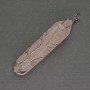Pendant Pink Quartz Hexagonal Crystal 12x50x57 mm ± in a Silver-Plated Setting
