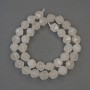 White Quartz Faceted Beads, 10x9mm, on a thread, length 37 cm+