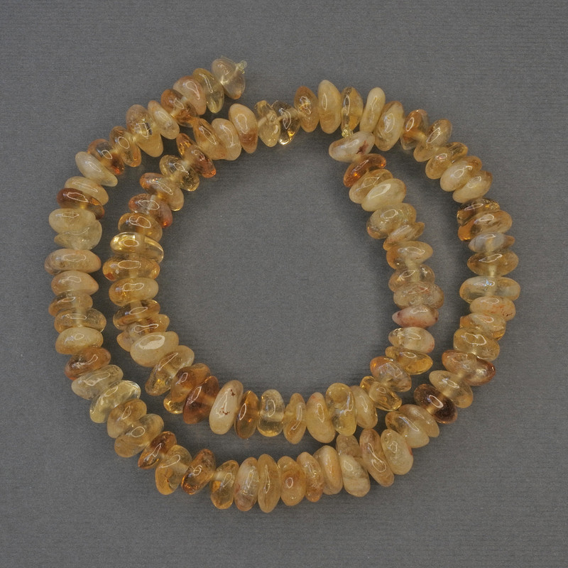 Natural Citrine Beads, Faceted, 10x5mm, on thread, 40 cm length+