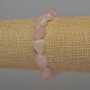 Pink Quartz Faceted Bead Bracelet, 12x10 mm, 18 cm length, stretch