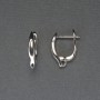 Silvered metal earring hooks 16x3 mm - pair