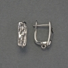 Silvery metal earring posts 17×6 mm - pair