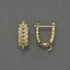 Gold-tone Earring Posts with White Crystals 18×6.5 mm