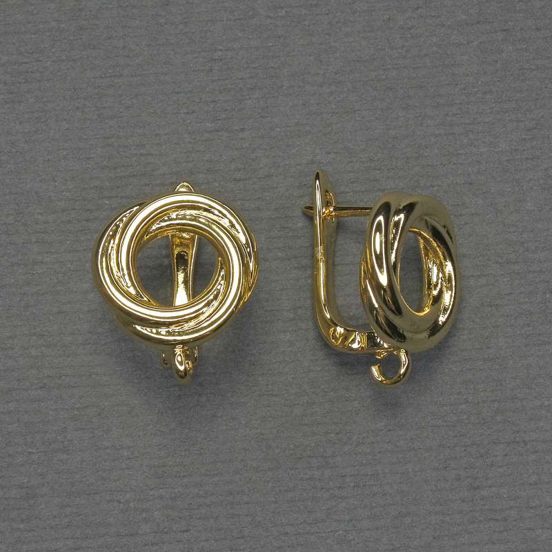 Gold-tone metal ear hooks 13×16 mm - pair