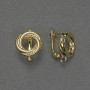 Gold-tone metal ear hooks 13×16 mm - pair