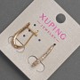 Сережки Xuping з білими стразами, діаметр 2мм+-, довжина 20мм+- Позолота 18К