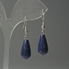 Lazurite Drop Earrings, diameter 10×25 mm, length 40 mm