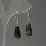 Tiger's Eye Teardrop Earrings, diameter 10×25 mm, length 40 mm