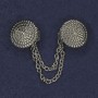 Silver cardigan clip brooch