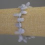 Blue Agate Faceted Bracelet, 7×14 mm oval beads, ± 3 mm spacers, 18 cm stretch