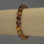 Amber bracelet with smooth beads, 8 mm diameter, 18 cm length, stretch