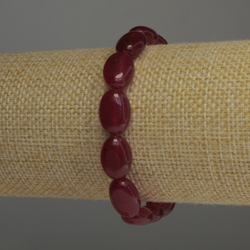 Tourmaline Oval Bracelet, 14×10 mm diameter, 18 cm length, stretch