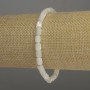 Mother-of-pearl cylinder bracelet, 6×5 mm diameter, 18 cm length, stretch