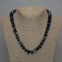 Faceted natural sodalite bead necklace, 11×7 mm, approx. 50 cm with clasp