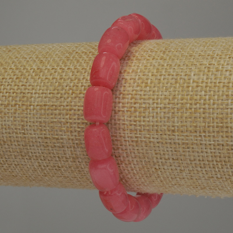 Barrel-shaped Tourmaline Bracelet, 11x8 mm diameter, 18 cm stretch