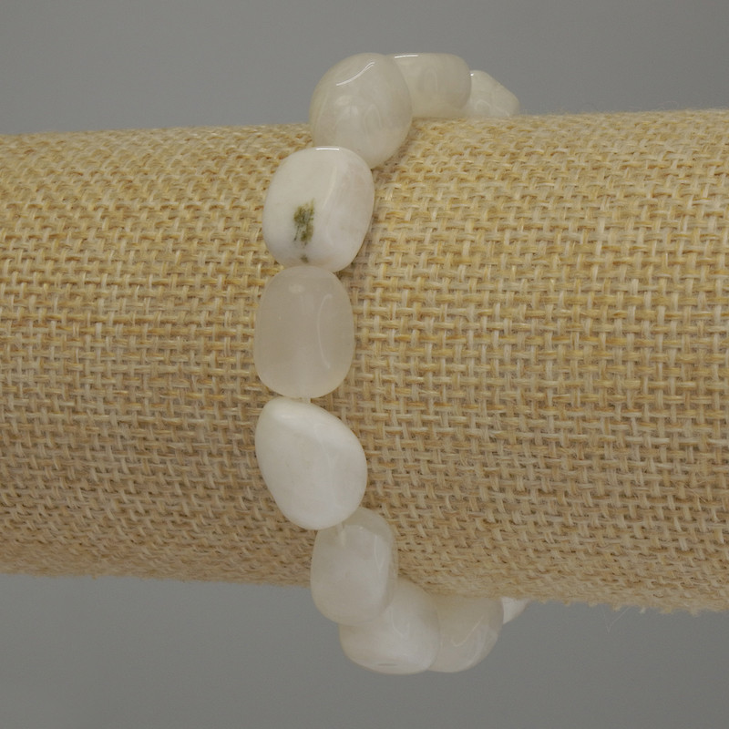 Adularia bracelet, faceted, 13x8 mm, 18 cm stretch