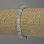 Morganite bracelet with faceted cube beads, 6x5 mm, 18 cm stretch