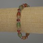 Bracelet Brazilian Agate Beads, grain size 12x8 mm +/-; faceted agate rounds 6 mm +/-; length 18 cm stretch