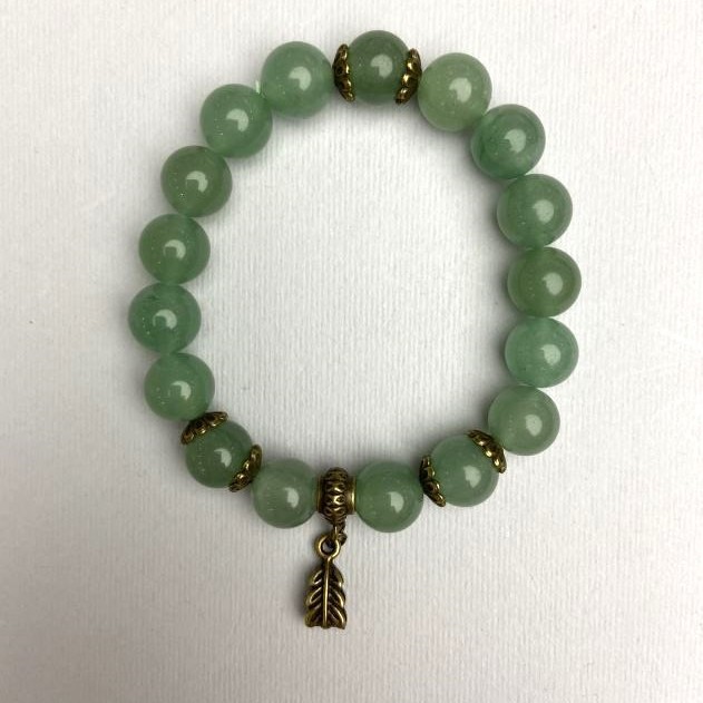 Bracelet Jade smooth ball 10mm+-with metal inserts, length 18cm+- stretch
