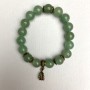 Bracelet Jade smooth ball 10mm+-with metal inserts, length 18cm+- stretch