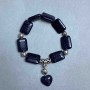 Aventurine Bracelet Night of Cairo — Rectangular 18×13 mm ± with Metal Inlays, Length 18 cm ± Stretch