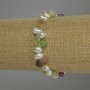Bracelet Agate Drop, 8x6 mm, Oval Freshwater Pearls 8x6 mm, 18 cm Stretch