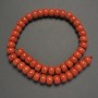 Beads of artificial coral, smooth rondelle shape, diameter 12x8 mm, length about 40 cm on thread