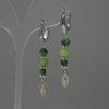 Onyx Ball Earrings, diameter 6 mm; Cat's Eye faceted cube 4 mm; ball 6 mm; Length 54 mm