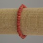 Artificial Coral Rondelle Bracelet, 6×4 mm, 18 cm (stretch)