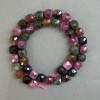 Tourmaline Beads Faceted Cube 9x9mm ± on Thread, Length 37 cm ±