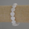 Stretch bracelet with White Quartz Heart, 12x12 mm diameter, 18 cm length