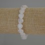 Heart-shaped rock crystal bracelet, 10x10 mm diameter, 18 cm elastic length