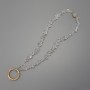Keychain with rock crystal shard 4-8×2-5 mm ± ring, 24 mm diameter for ear hoops, length 40 cm (bead length 37 cm)