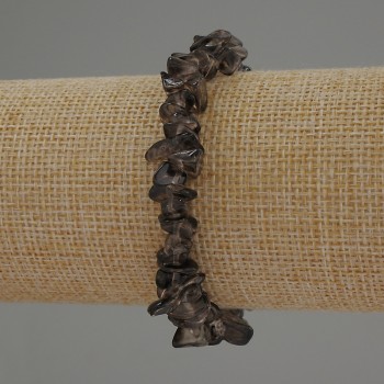 Rauchtopaz Chip Bracelet on Elastic Cord, diameter 7-10x2-4 mm, length 18 cm