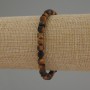 Tiger's Eye Faceted Cube Bracelet, 5mm Diameter, 18cm Length, Stretch