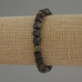 Dragon's Blood Jasper Bracelet with Faceted Cubes, 7mm diameter, 18cm stretch