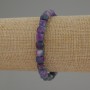 Elastic bracelet with natural fluorite, faceted cube beads, 7 mm diameter, 18 cm length