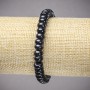 Elastic bracelet Aventurine Blue Sand Night of Cairo (pressed) smooth rondels, diameter 8×5 mm, length 18 cm