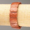 Elastic bracelet with natural Aventurine 'Golden Sand' faceted rectangular links 16.5x11.5 mm, length 20 cm