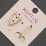 Сережки Xuping з білими стразами, діаметр 2, 5мм+-, довжина 20мм+- Позолота 18К