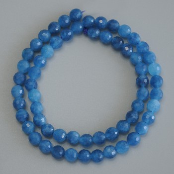 Apatite Beads on Thread, Faceted Rounds, 6mm Diameter +/-, 37cm Length