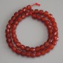 Carnelian Beads, Faceted Cube 7x7 mm ± on Thread, Length 37 cm+