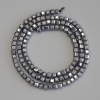 Terahertz faceted cube beads, diameter 3×3 mm ±, length 39 cm ± on thread