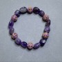 Bracelet Amethyst tumbled 12x10mm+- Cloisonne beads 10mm+-, length 18cm+- stretch