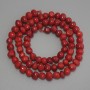Faceted Coral Beads, 6x5 mm, 41 cm long on thread