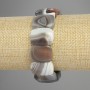 Botswana Agate Bracelet, Natural Stone, Rounded Link, Diameter 20×14 mm+-, Length 18 cm+- Stretch